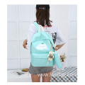 2022 Large Capacity Top Fashion Cute Cheap 5pcs Travel Canvas Backpack School Bag Set for Teenager Girls